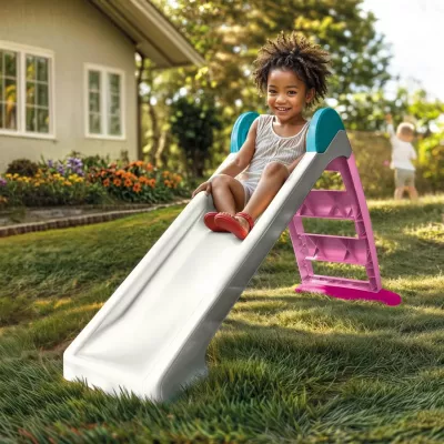 Tobogan pentru copii - Alb& roz