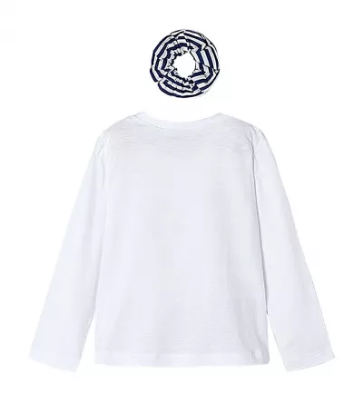 Tricou alb cu elastic par, Better Cotton, fetita - Mayoral  