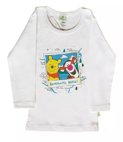 Tricou alb cu maneca lunga Winnie&Tigrila 12 luni