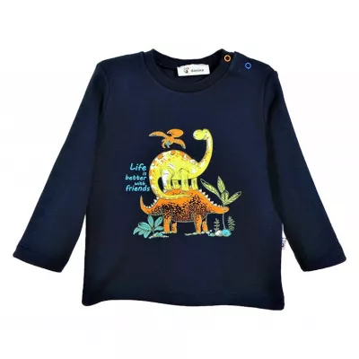 Tricou bleumarin cu maneca lunga Dino Friends 18 luni