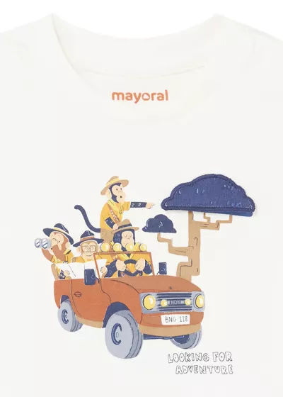 Tricou cu maneca luna interativ Better Cotton - Mayoral 36 luni