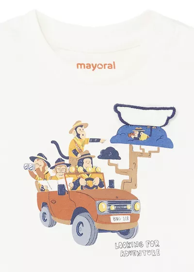 Tricou cu maneca luna interativ Better Cotton - Mayoral 36 luni