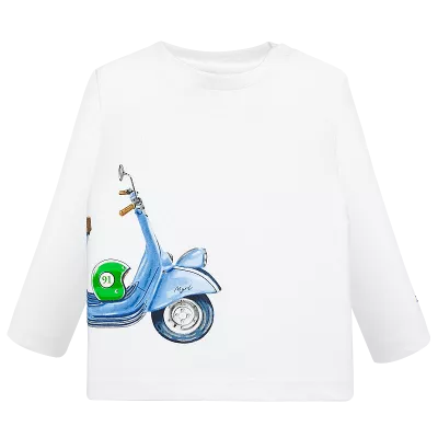 Tricou maneca lunga - Motocicleta - Alb - Mayoral 