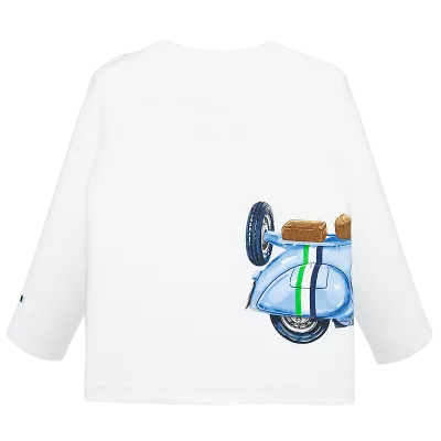 Tricou maneca lunga - Motocicleta - Alb - Mayoral 