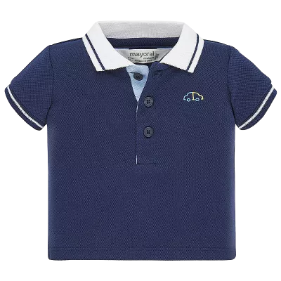 Tricou polo clasic cu maneca scurta - Bleumarin/Alb - Mayoral 12 luni