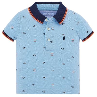 Tricou polo clasic cu maneca scurta si imprimeu - Bleu - Mayoral 2 ani