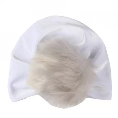 Turban alb bebelusi din catifea - Drool 