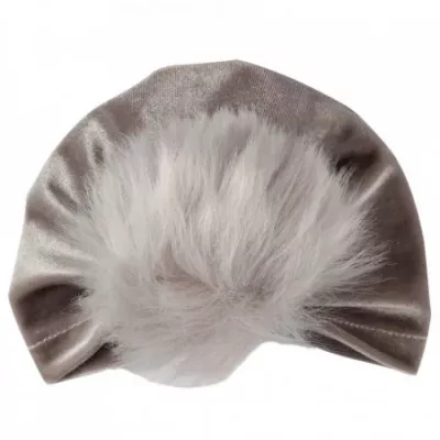 Turban gri bebelusi din catifea - Drool 