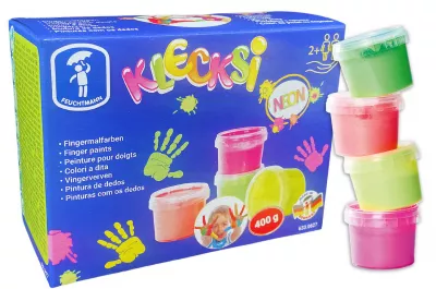 Vopsea pentru pictura cu degetele - 4 culori neon