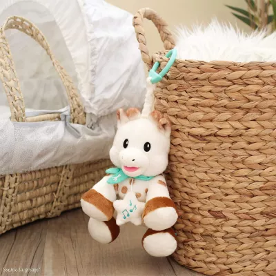 Jucarie muzicala - Girafa Sophie pufoasa, 20 cm - Sophie la Girafe