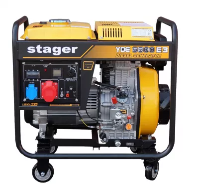 Stager YDE6500E3 Generator open-frame 6.3kVA, 8A, 3000rpm, trifazat, diesel, pornire electrica