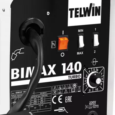 Aparat sudura MIG-MAG Telwin BIMAX140TURBO, 120 A, sarma otel 0.6-0.8 mm, cu accesorii