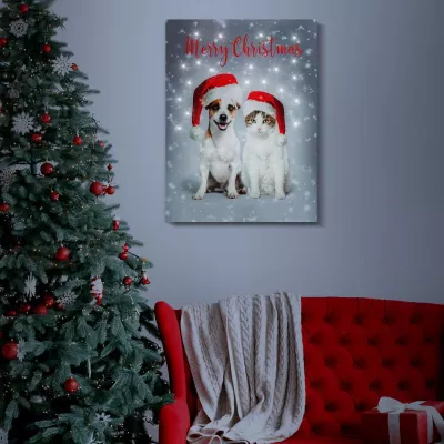 Tablou de Crăciun cu LED - 40 x 30 cm