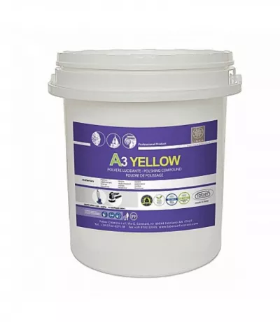A3 Yellow Pulbere umedă de lustruit cu finisaj vitros pentru marmură, calcar, travertin și aglomerate de marmură, 5kg, FABER