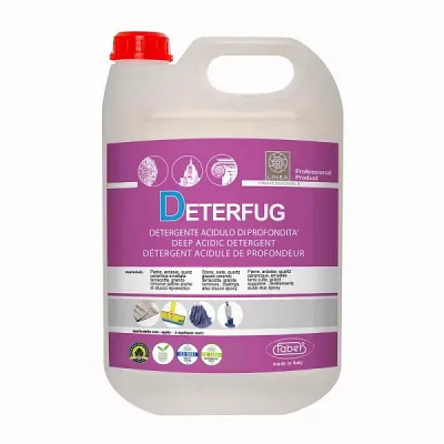 Detergenti piatra naturala - Detergent usor acid Deterfug, 1l Faber, pentru curatarea in profunzime a suprafetelor ceramice, teracota si piatra ecologica, stoneproof.ro