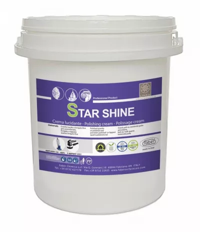 Star Shine Neutru crema de lustruit granit si cuart pe baza de apa, 5kg, FABER
