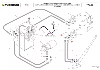 Cot hidraulic lubrifiere TM250/TM330/TALENT/APEMAT 190 