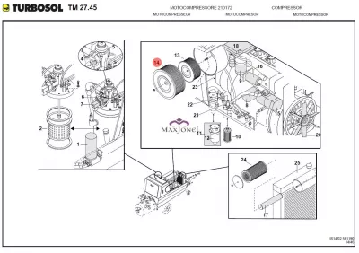 Filtru aer Rotair 162-576-S pentru pompe Turbosol TM 27.45
