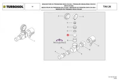 Garnitura – membrana manometru Mini Avant, Turbosol T7, UNI 30, Poli T