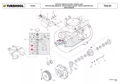 Garnitura robinet sfera Turbosol Mini Avant, Apemat, TM250, TM330, TM 27.45