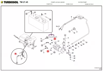 Niplu ulei 3/8 pompa Turbosol T7, Apemat, BM 30, Beton Master, TM 250E, TM 27.45