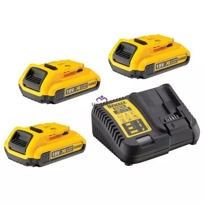 Pachet 3 acumulatori si incarcator DeWalt XR Li-Ion 18V DCB115D3-QW