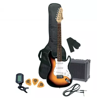 Seturi chitare electrice cu amplificator si accesorii - Set chitara electrica GEWA PURE RC-100 Sunburst, guitarshop.ro