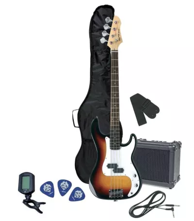 Seturi chitare bass cu amplificator si accesorii - Set chitara bass GEWA PURE RCB-100 Sunburst, guitarshop.ro