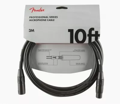 Cabluri microfon - Cablu Fender Professional Microphone 10' Black, guitarshop.ro