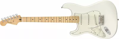 Chitare electrice - Chitara electrica Fender Player Stratocaster Left Hand (Fretboard: Maple; Culoare: Polar white), guitarshop.ro
