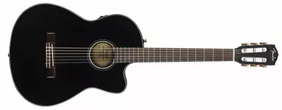 Chitare clasice/nylon - Chitara electro-clasica Fender CN-140SCE Nylon cu Hardcase (Culori Fender: Black), guitarshop.ro
