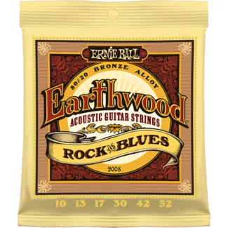Corzi chitara acustica Ernie Ball Earthwood Rock & Blues 80/20 Bronze w/ plain G .010-.052