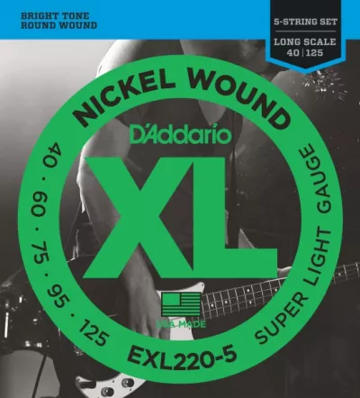 Corzi chitara bass - Corzi chitara bass D'addario EXL220-5 40-125, guitarshop.ro