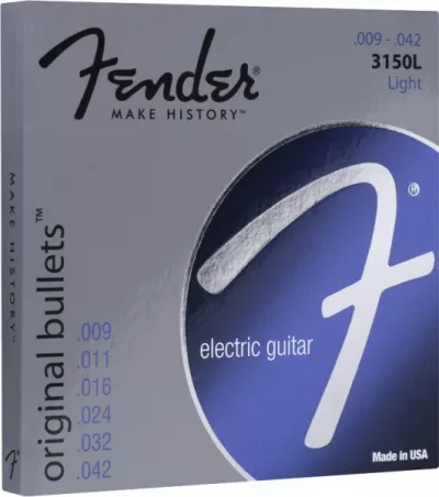 Corzi chitara electrica - Corzi chitara electrica Fender Original Bullets 3150L Pure Nickel Bullet End 9-42, guitarshop.ro