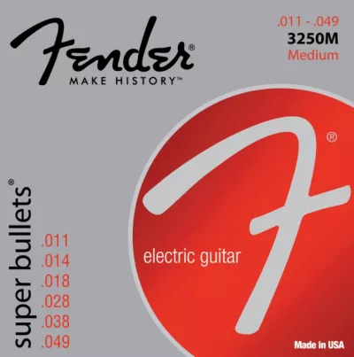 Corzi chitara electrica - Corzi chitara electrica Fender Super Bullets 3250M Nickel Plated Steel Bullet End 11-49, guitarshop.ro