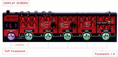 Efecte chitara electrica - Mooer Red Truck Combined Effects Pedal, guitarshop.ro