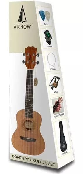 Ukulele - Set ukulele Arrow MH10 Sapele Concert, guitarshop.ro