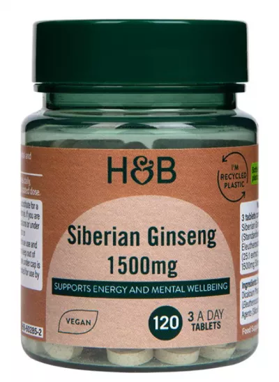 Holland & Barrett Siberian Ginseng 1500mg 120 Tablete