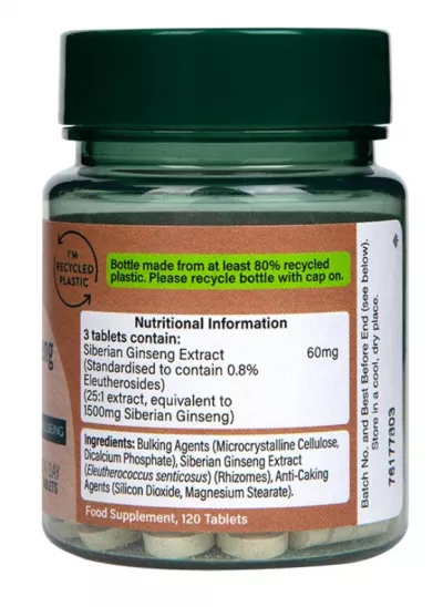 Stimulatoare - Holland & Barrett Siberian Ginseng 1500mg 120 Tablete, advancednutrition.ro