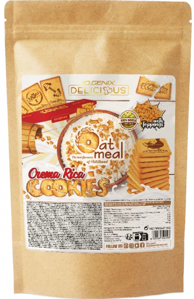 Gustari proteice & Sosuri - IOGENIX DELICIOUS OATMEAL 1Kg Crema Rica Cookies, advancednutrition.ro