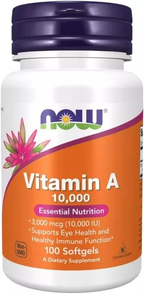 NOW Foods Vitamin A, 10 000 IU 100 Softgel