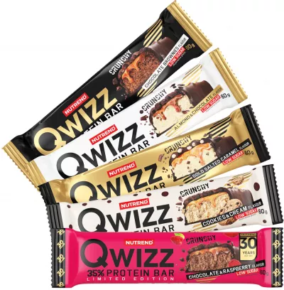 Batoane & Shake-uri - Nutrend Qwizz Protein Bar 5 Batoane x 60g Chocolate Brownies, advancednutrition.ro