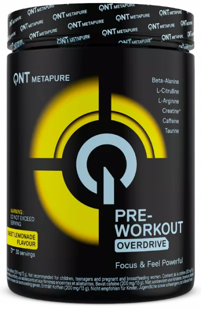Energie & N.O. - QNT Pre Workout Overdrive 390G Sweet Lemonade, advancednutrition.ro