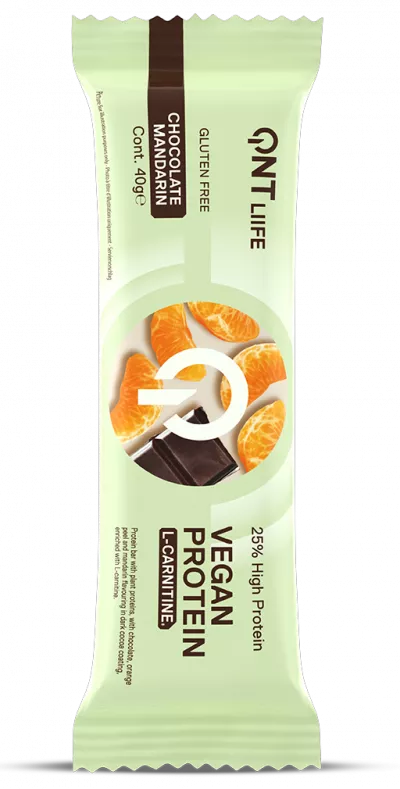 RAW&VEGAN&BIO - Vegan protein bar with L-carnitine 40g Choco Mandarin, advancednutrition.ro