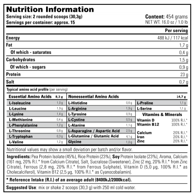 RAW&VEGAN&BIO - 100% Plant Based Protein 454g Stacker2 Ciocolata, advancednutrition.ro