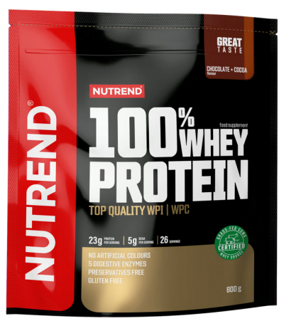 Whey & Izolat - 100% Whey Protein 800g Nutrend Proteină premium din zer Grass Fed Ciocolata, advancednutrition.ro