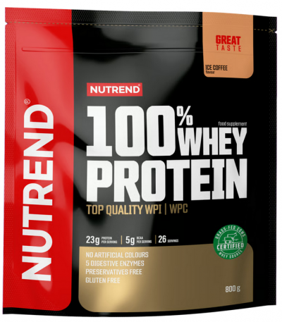 Whey & Izolat - 100% Whey Protein 800g Nutrend Proteină premium din zer Ice Coffee, advancednutrition.ro