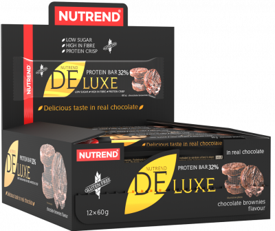 Batoane & Shake-uri - 12 Batoane x 60g Deluxe Protein Bar cu 32% Proteine Nutrend Chocolate Brownies, advancednutrition.ro