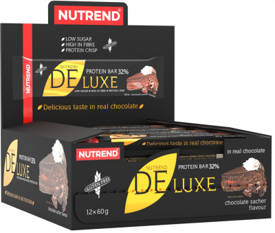 Batoane & Shake-uri - 12 Batoane x 60g Deluxe Protein Bar cu 32% Proteine Nutrend Chocolate Sacher, advancednutrition.ro