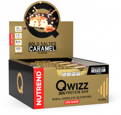 Batoane & Shake-uri - 12 Batoane x 60g Qwizz Protein Bar Nutrend Salted Caramel, advancednutrition.ro